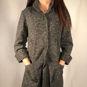Kensie coat grey leopard print